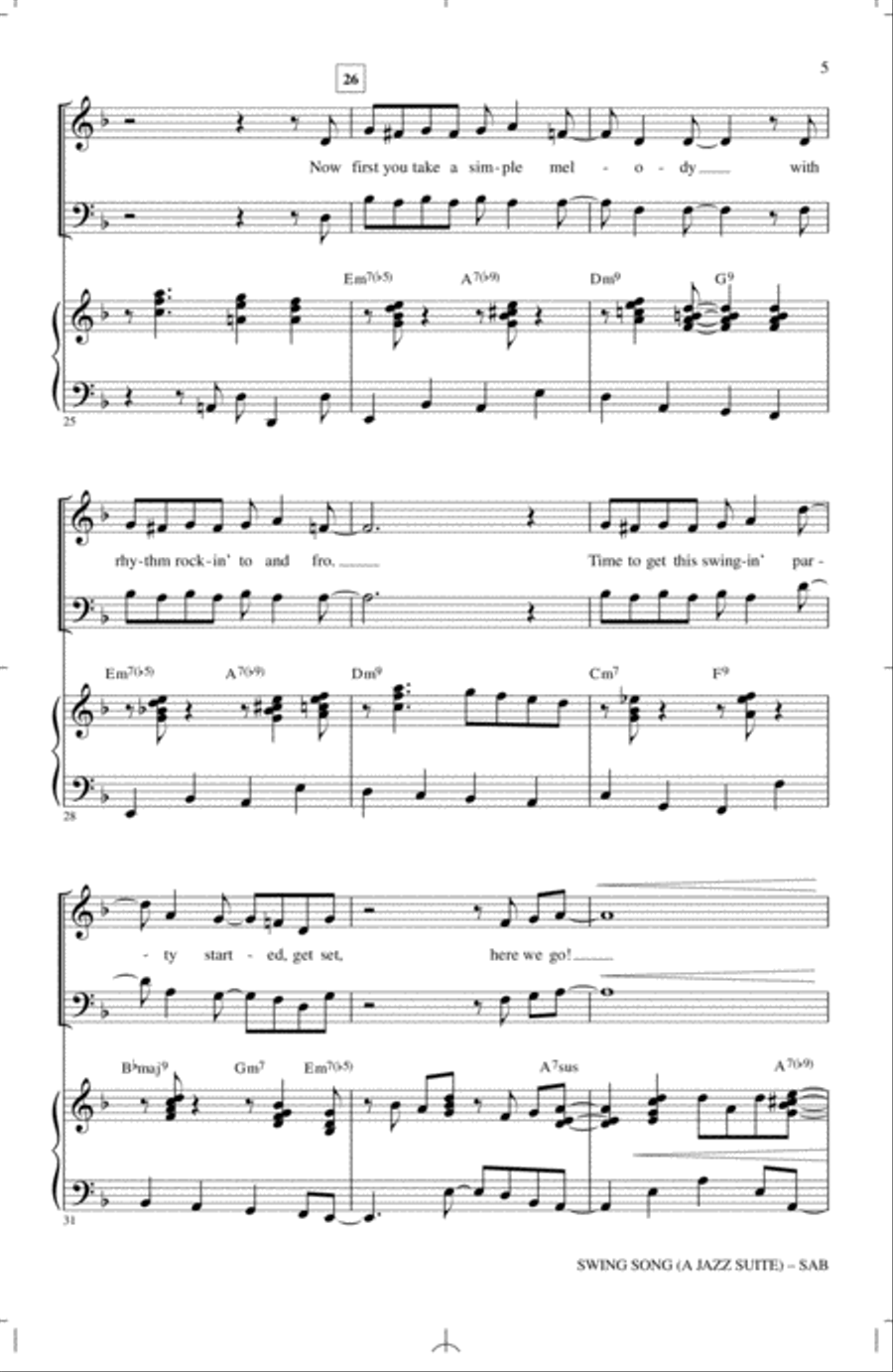 Swing Song (A Jazz Suite) 3-Part scores gallery preview page 3