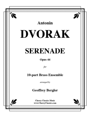 Book cover for Serenade Opus 44 for 10-part Brass Ensemble