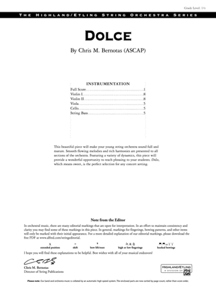 Book cover for Dolce: Score