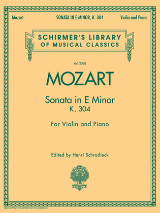 Book cover for Sonata in E Minor, K304