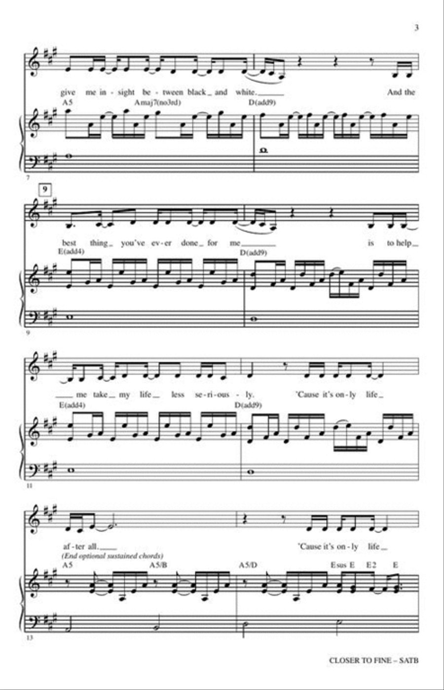 Closer to Fine 4-Part scores gallery preview page 4
