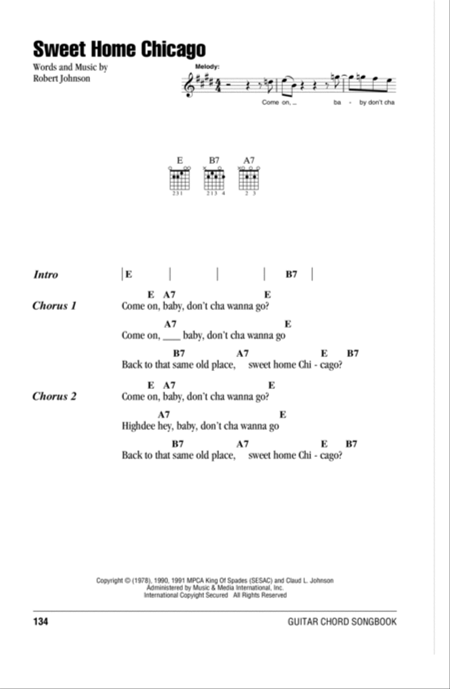 Sweet Home Chicago Acoustic Guitar scores gallery preview page 1