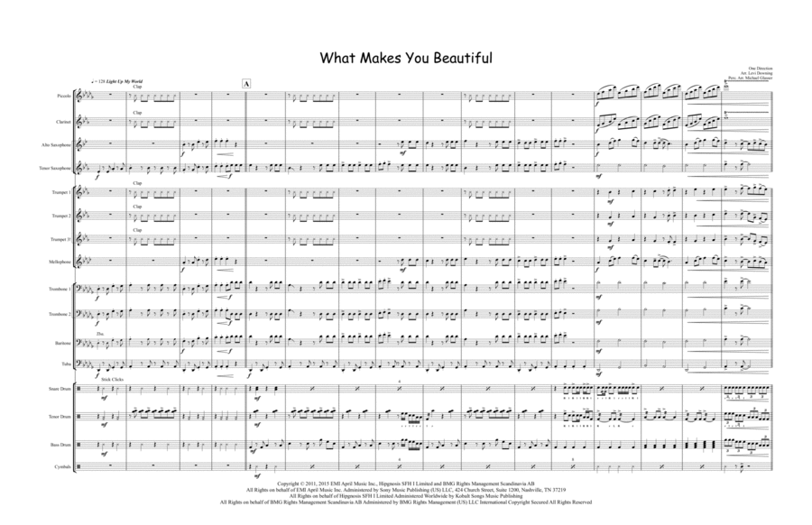 What Makes You Beautiful Marching Band scores gallery preview page 1