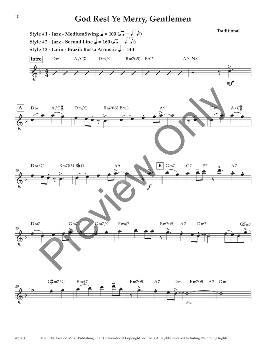 Solo Styles for Christmas Baritone Saxophone scores gallery preview page 2