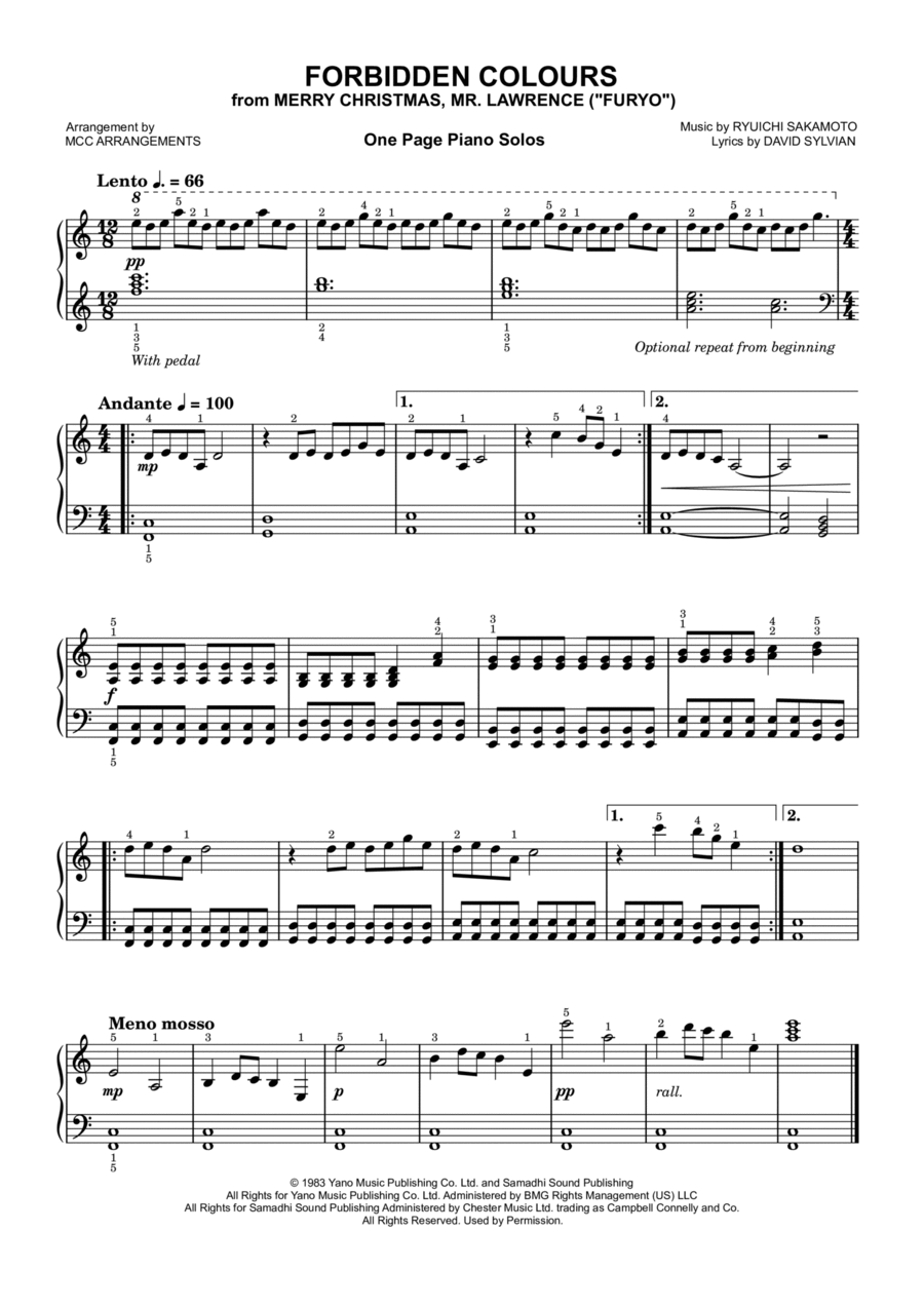 Forbidden Colours Piano Method scores gallery preview page 1