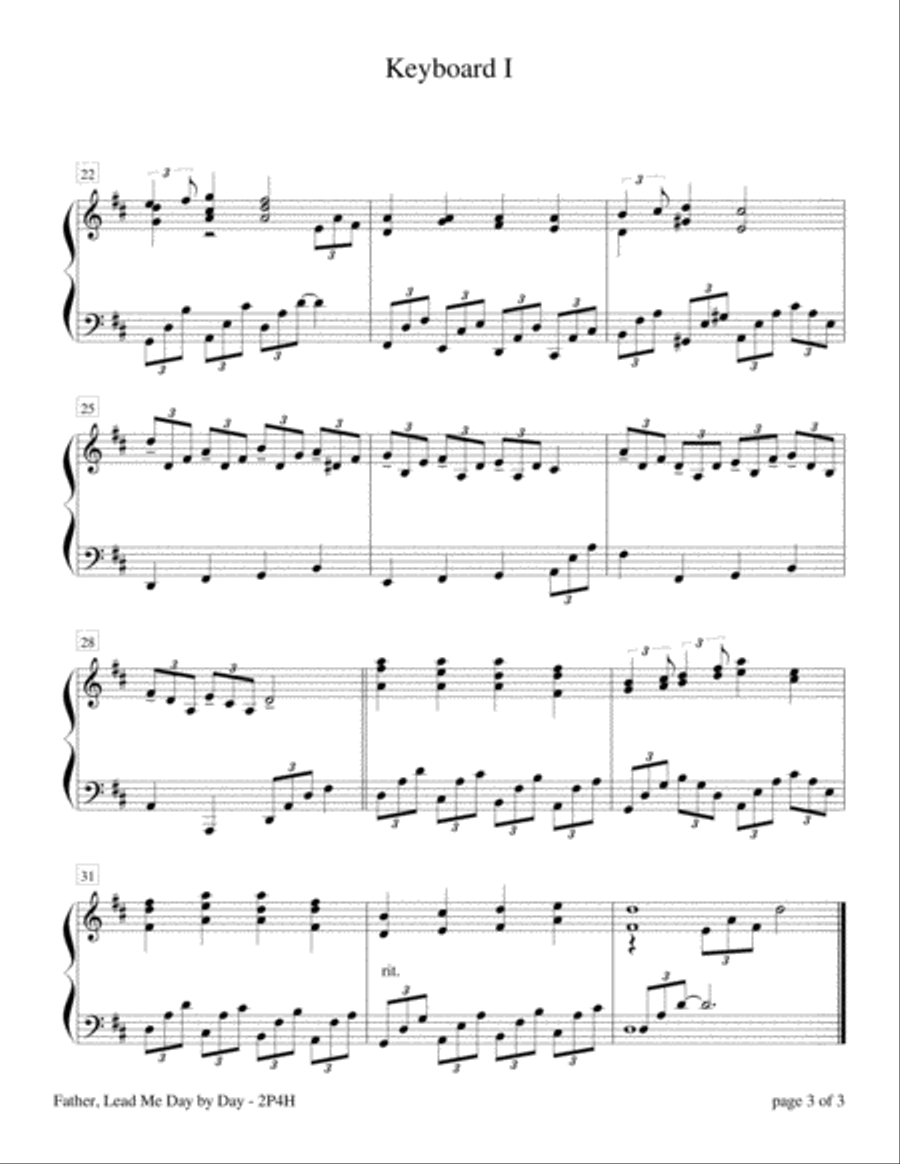 Father, Lead Me Day by Day (2 Pianos, 4 Hands Duet) 2 Pianos, 4-Hands scores gallery preview page 3
