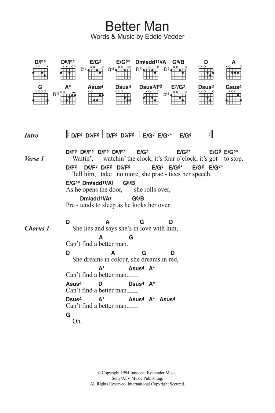 Better Man Guitar scores gallery preview page 1