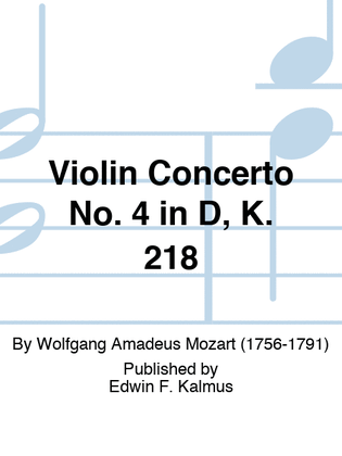 Book cover for Violin Concerto No. 4 in D, K. 218
