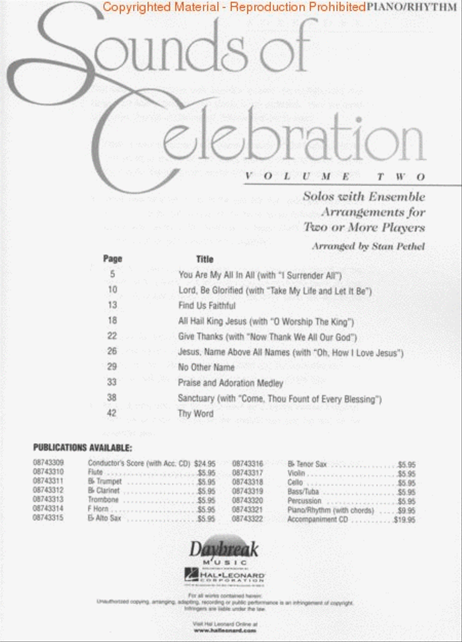 Sounds of Celebration (Volume Two) - Piano/Rhythm Piano scores gallery preview page 2