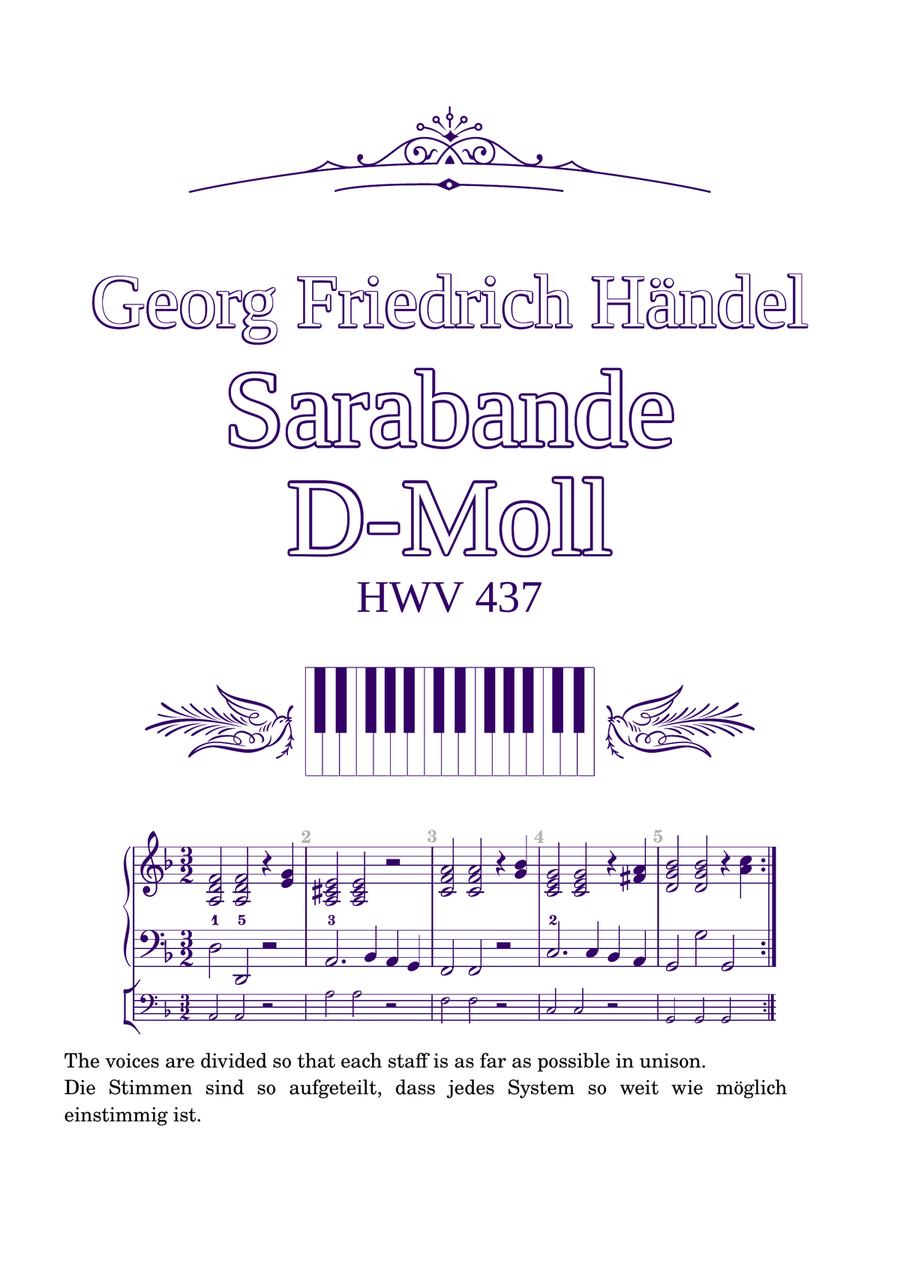 Sarabande d minor (Georg Friedrich Händel) modified organ version image number null