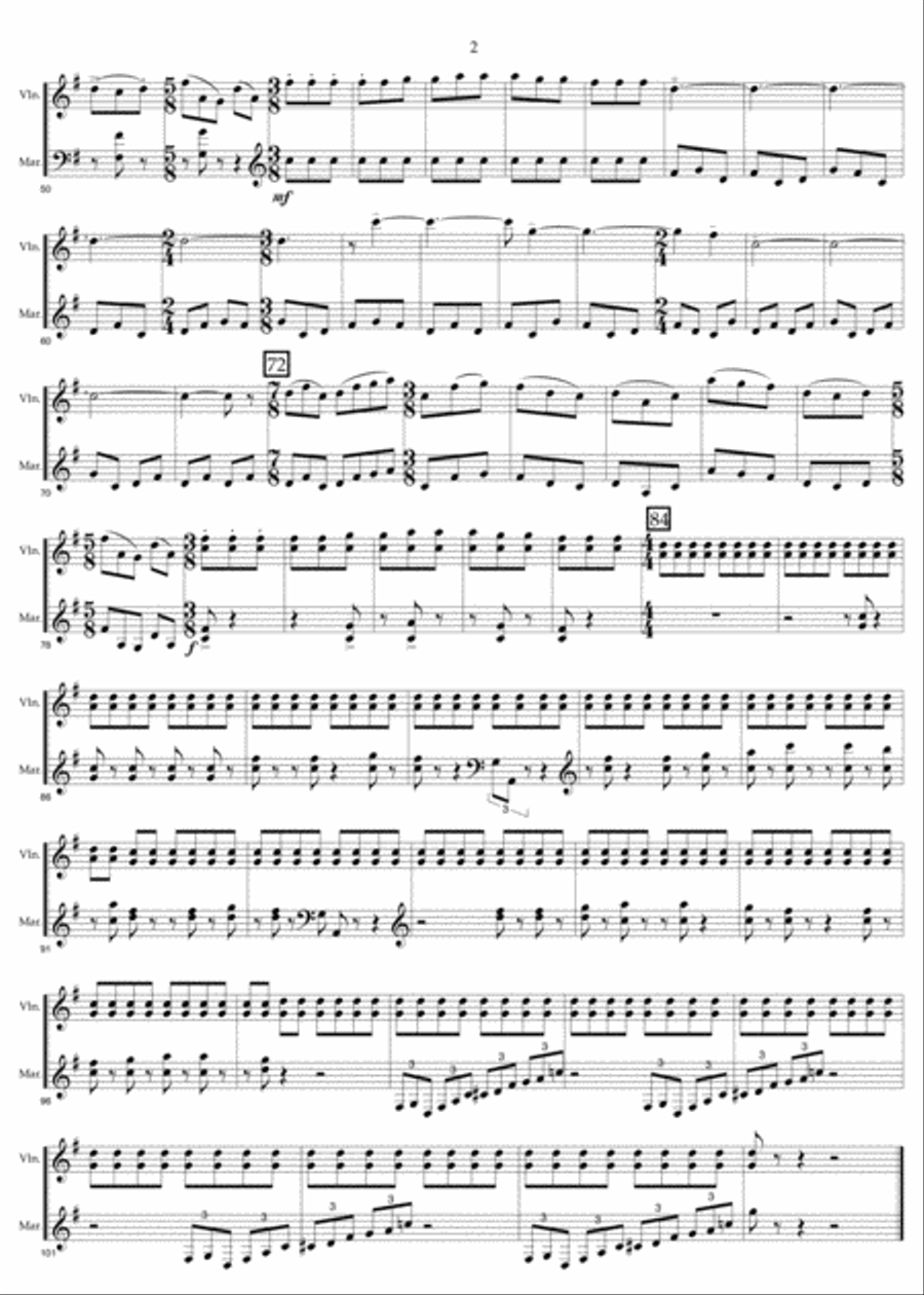Glide, in three movements Violin scores gallery preview page 2