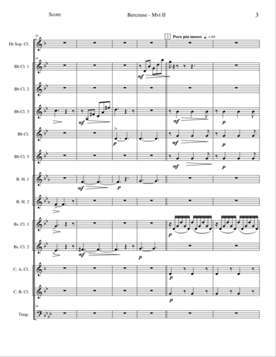 Berceuse from Caucasian Sketches Suite No. 2 Woodwind Ensemble scores gallery preview page 3