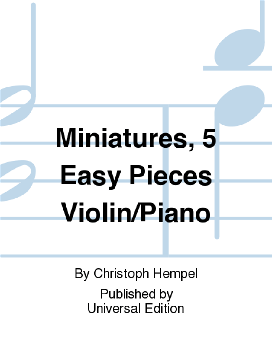 Miniatures, 5 Easy Pieces Violin/Piano Violin scores gallery preview page 1