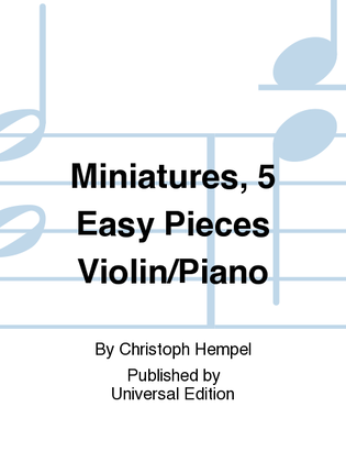 Miniatures, 5 Easy Pieces Violin/Piano