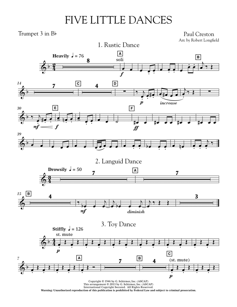 Five Little Dances - Bb Trumpet 3