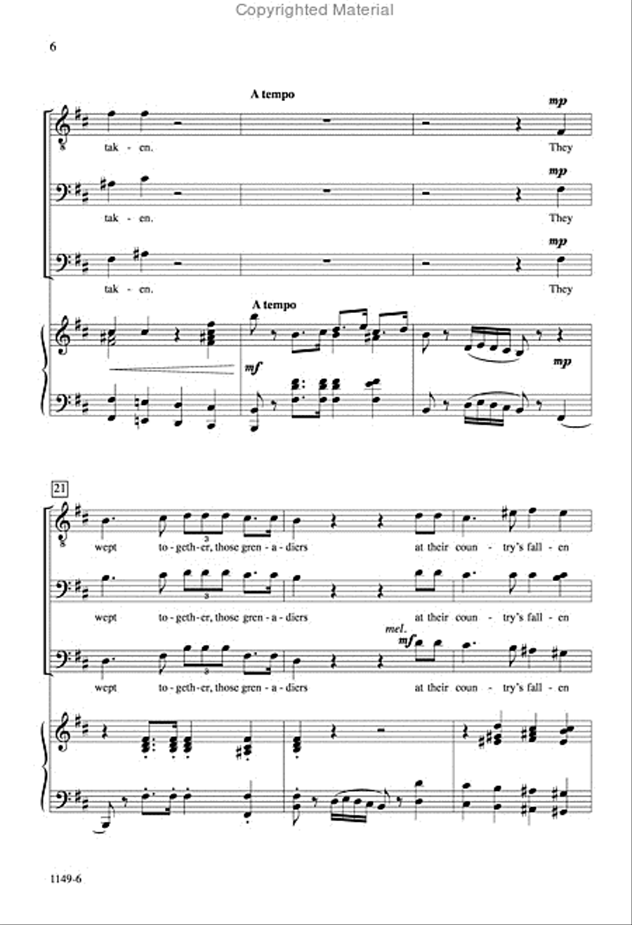 Two Grenadiers - TBB Octavo 3-Part scores gallery preview page 5