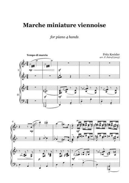 Fritz Kreisler - Marche miniature viennoise - 1 piano 4 hands image number null