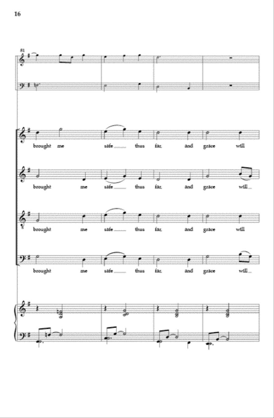 Amazing Grace (SATB) 4-Part scores gallery preview page 15