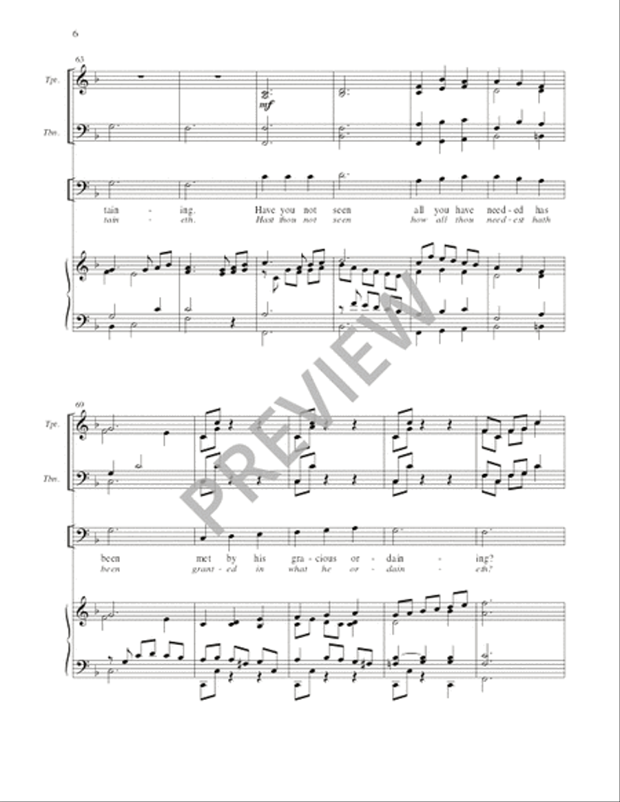 Praise to the Lord, the Almighty - Full Score and Parts 4-Part scores gallery preview page 6