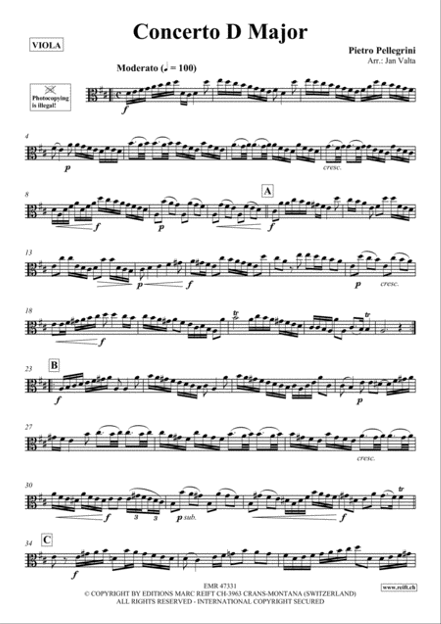 Concerto D Major Viola scores gallery preview page 2