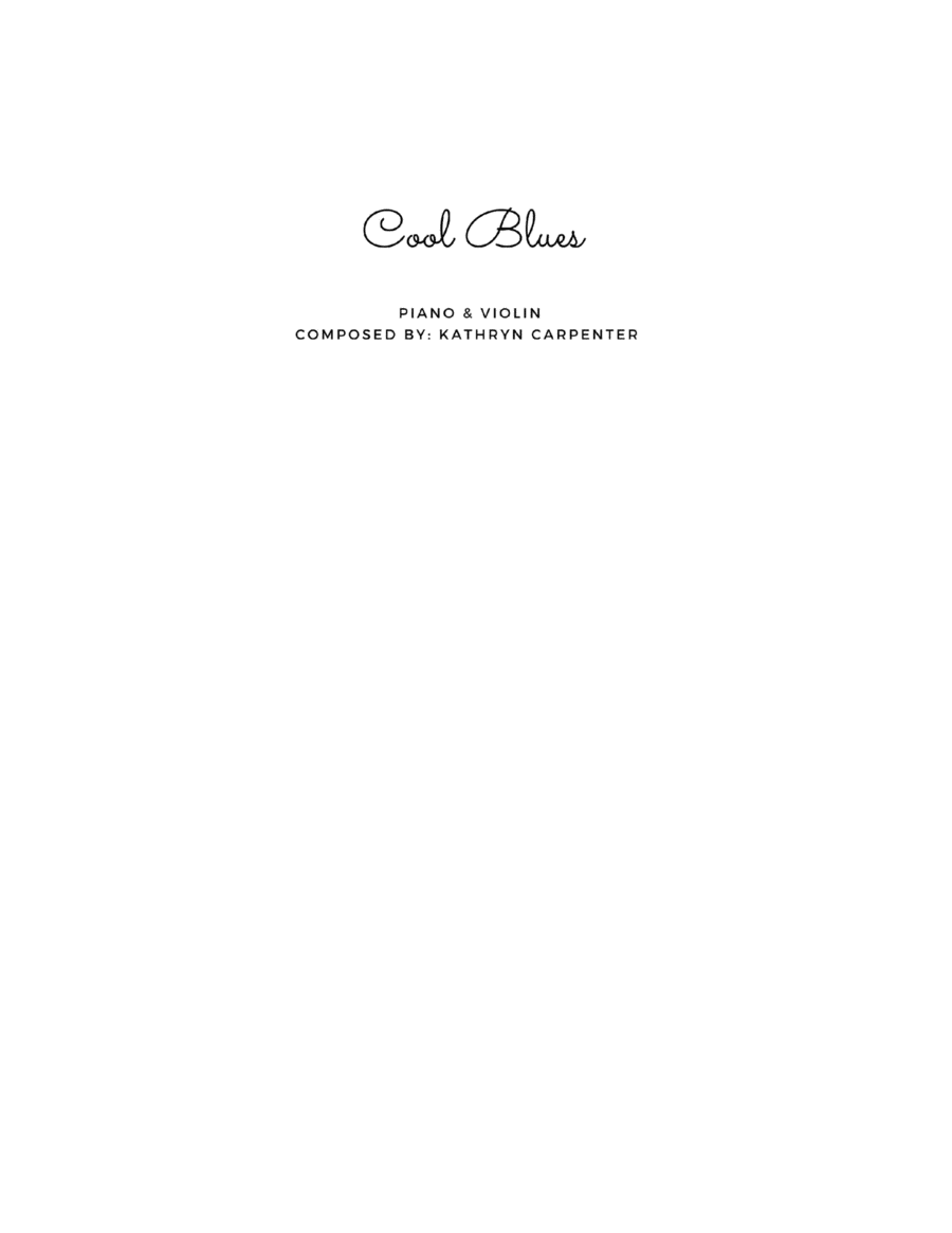 Cool Blues (Piano & Violin) Violin Solo scores gallery preview page 1