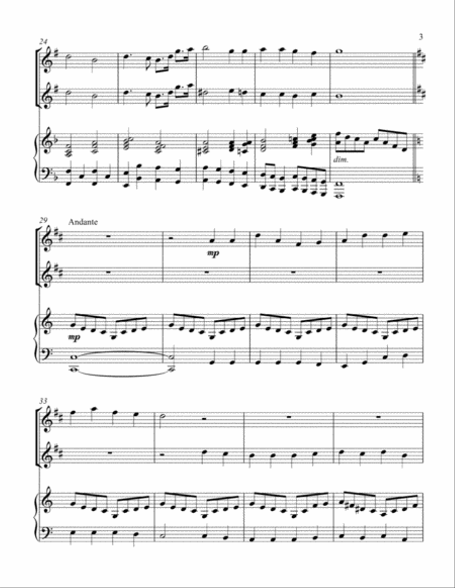Battle Hymn of the Republic (treble Bb instrument duet) Piano scores gallery preview page 4