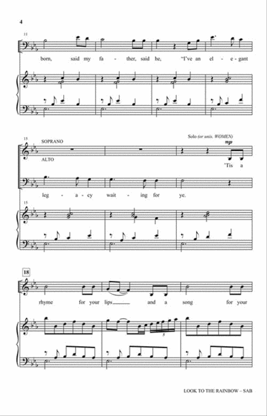 Look to the Rainbow 3-Part scores gallery preview page 3