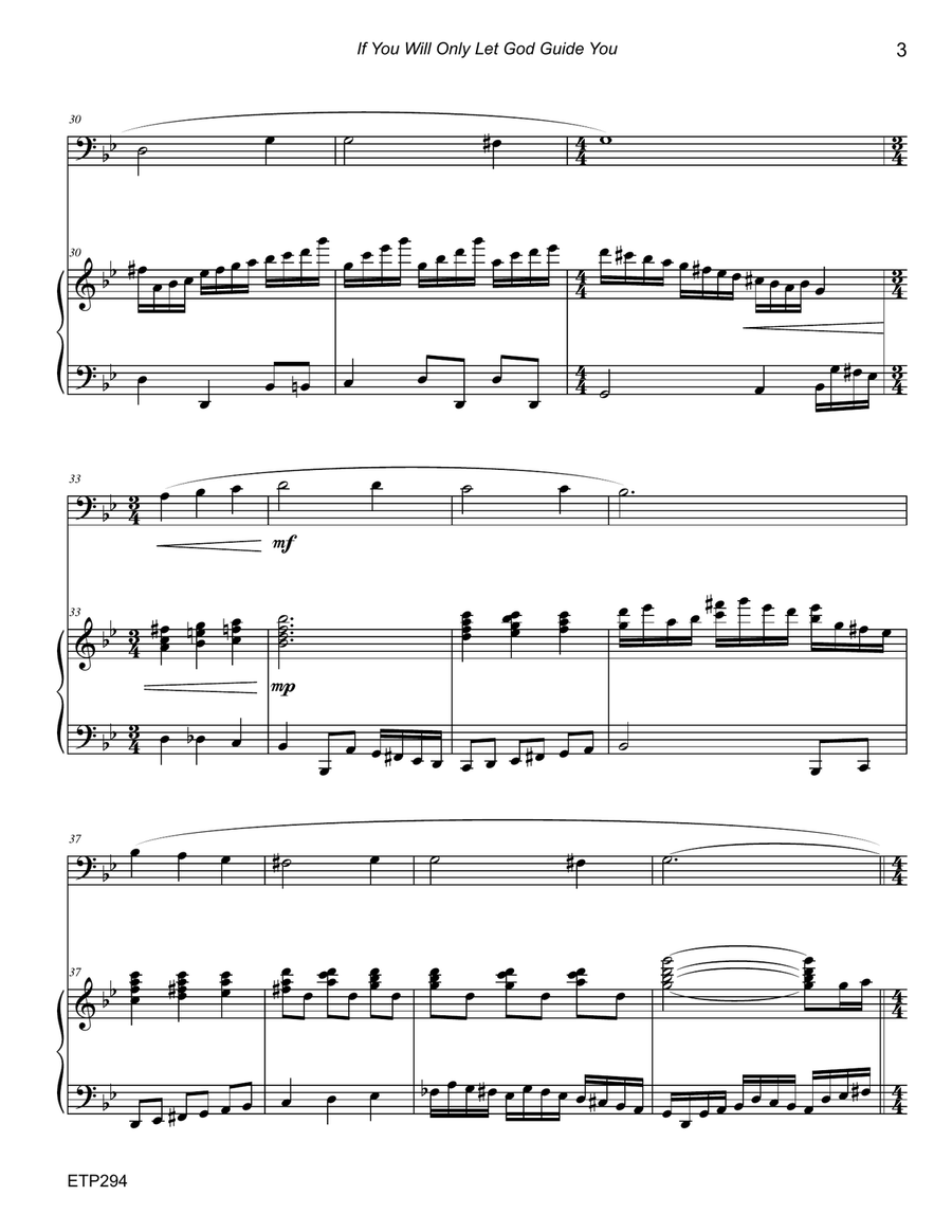 IF YOU WILL ONLY LET GOD GUIDE YOU - Euphonium Solo with advanced Piano Accompaniment Small Ensemble scores gallery preview page 3