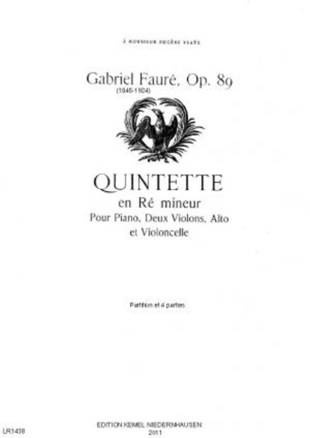Quintette en re mineur : pour piano, deux violons, alto et violoncelle, op. 89