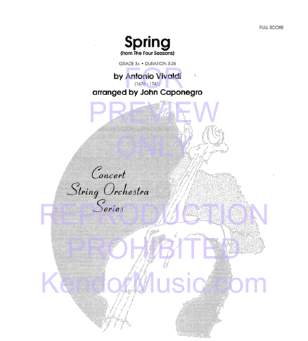 Spring (from The Four Seasons) (Full Score)
