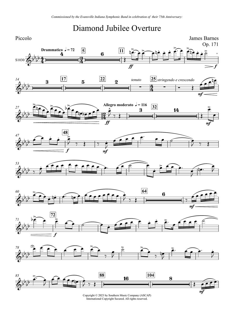 Diamond Jubilee Overture - Piccolo Concert Band scores gallery preview page 1