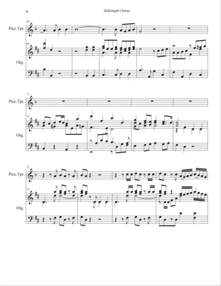 Hallelujah Chorus from "The Messiah" for Solo Trumpet & Organ image number null