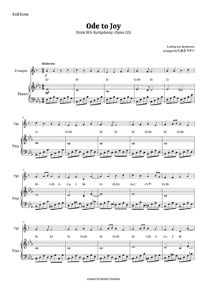 Ode to Joy for Trumpet with Piano by Beethoven Opus 125