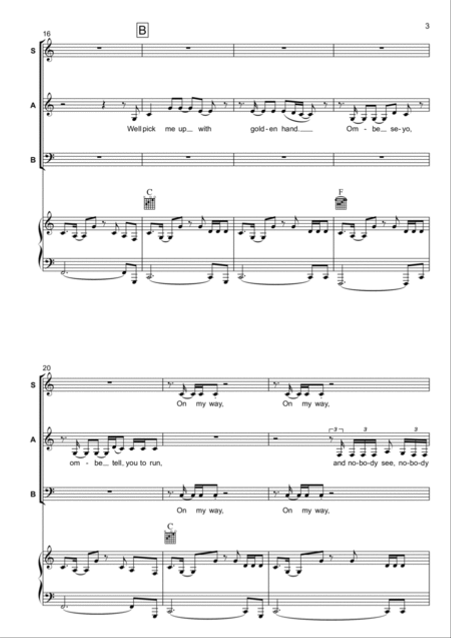 Send Me On My Way 3-Part scores gallery preview page 3