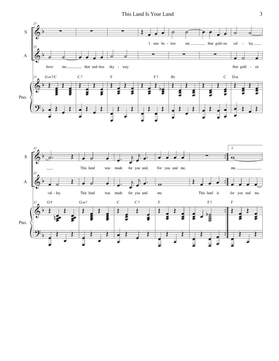 This Land Is Your Land Alto Voice scores gallery preview page 3