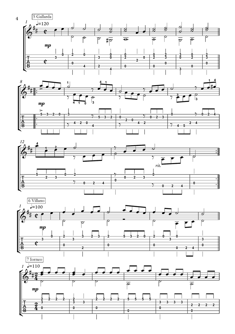 Gaspar Sanz Medieval and Renaissance Guitar Acoustic Guitar scores gallery preview page 4