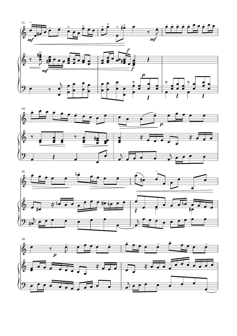 Vivaldi - Concerto in A minor RV 356 (Allegro) for violin and piano Violin Solo scores gallery preview page 2