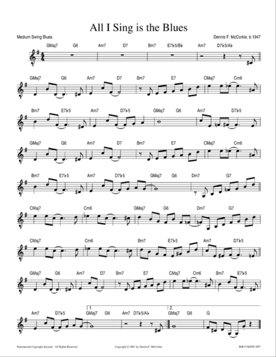 All I Sing is the Blues Voice Solo scores gallery preview page 1
