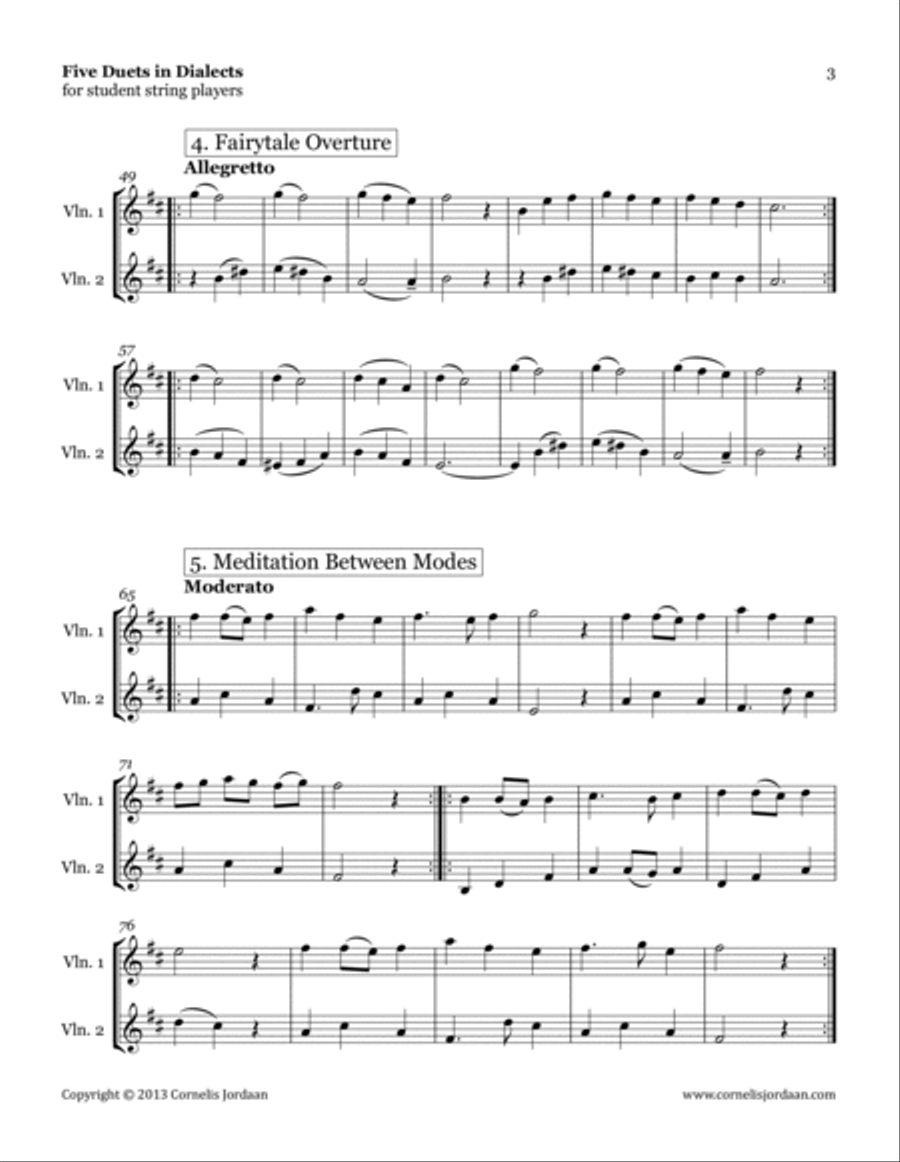 Five Duets in Dialects, for 2 violins String Duet scores gallery preview page 3