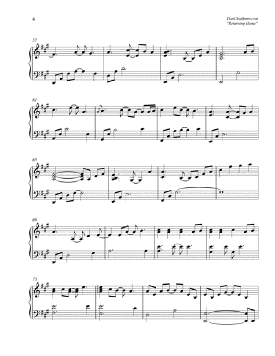 Returning Home Piano Solo scores gallery preview page 4