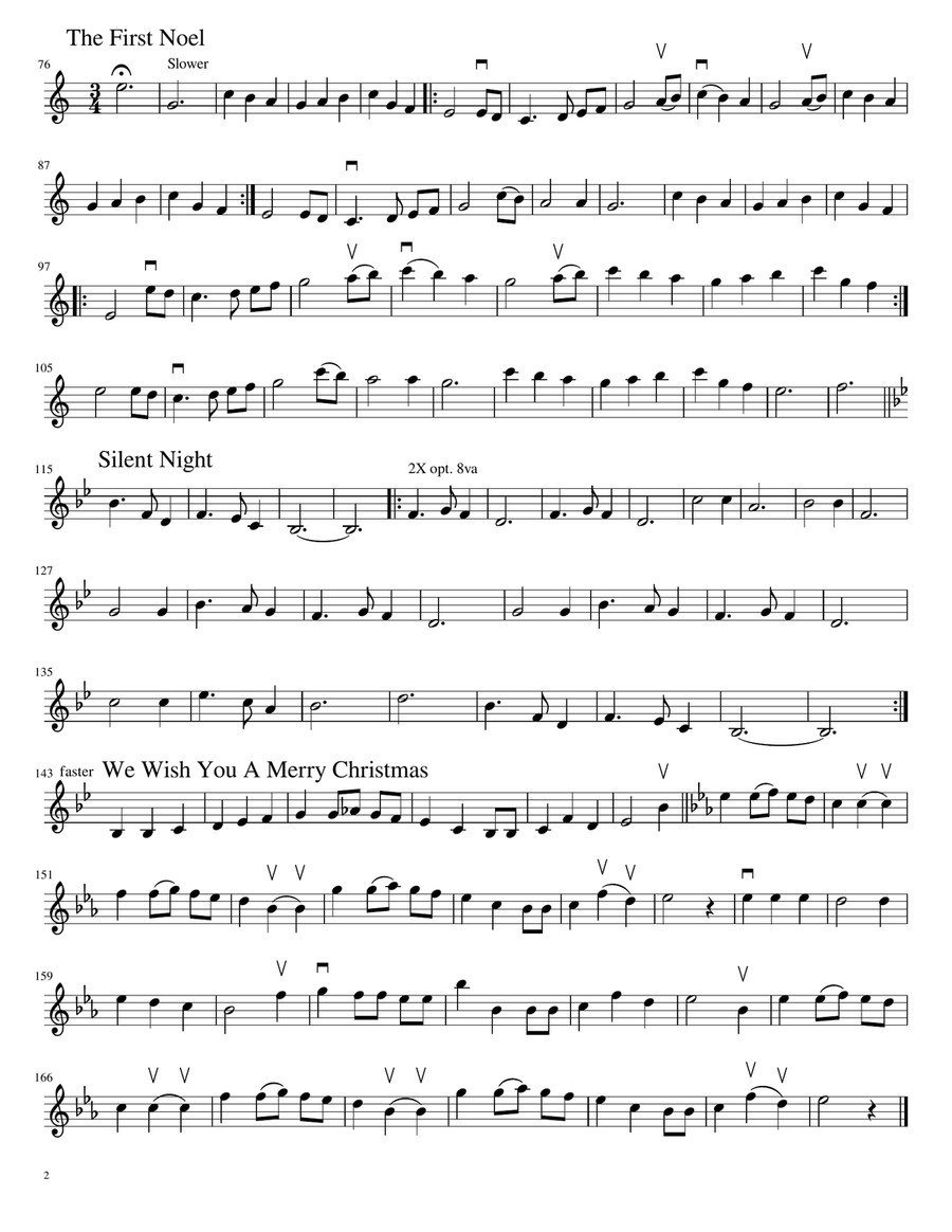 Christmas Carol Sing-Along with Lyric Sheets String Quartet scores gallery preview page 5