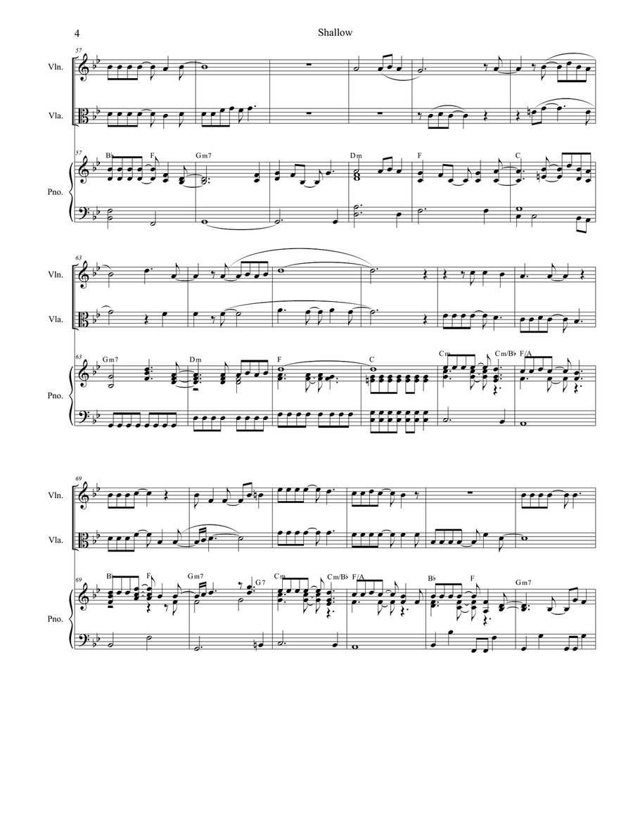 Shallow Shallow String Duet scores gallery preview page 4