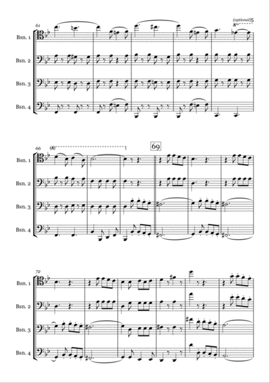 The Liberty Bell (for Bassoon Quartet) Woodwind Quartet scores gallery preview page 5