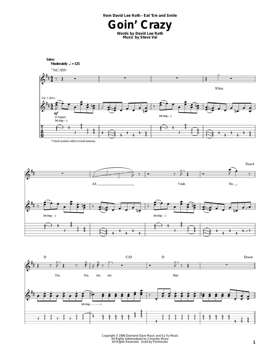 Goin' Crazy Acoustic Guitar scores gallery preview page 1