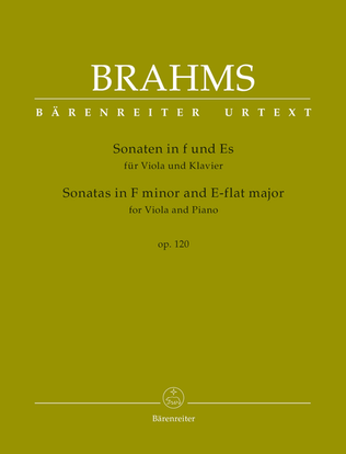 Book cover for Sonatas in F minor and E-flat major for Viola and Piano op. 12