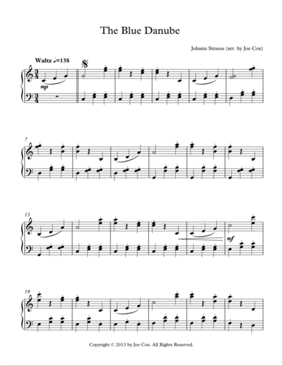 The Blue Danube The Blue Danube Piano Method scores gallery preview page 1