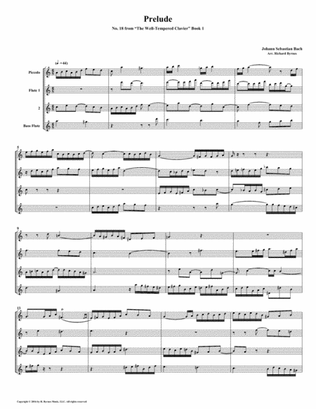 Prelude 18 from Well-Tempered Clavier, Book 1 (Flute Quartet)