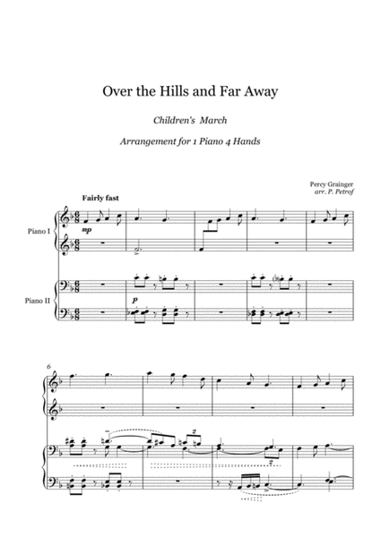 Percy Grainger - Over the Hills and Far Away - 1 piano 4 hands image number null