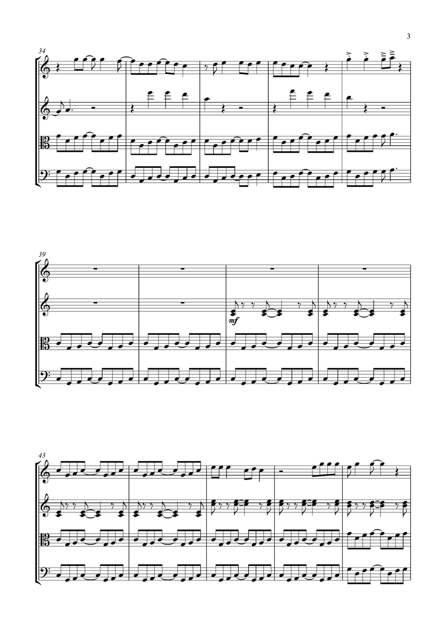 I Can't Help Myself (Sugar Pie, Honey Bunch) String Quartet scores gallery preview page 3