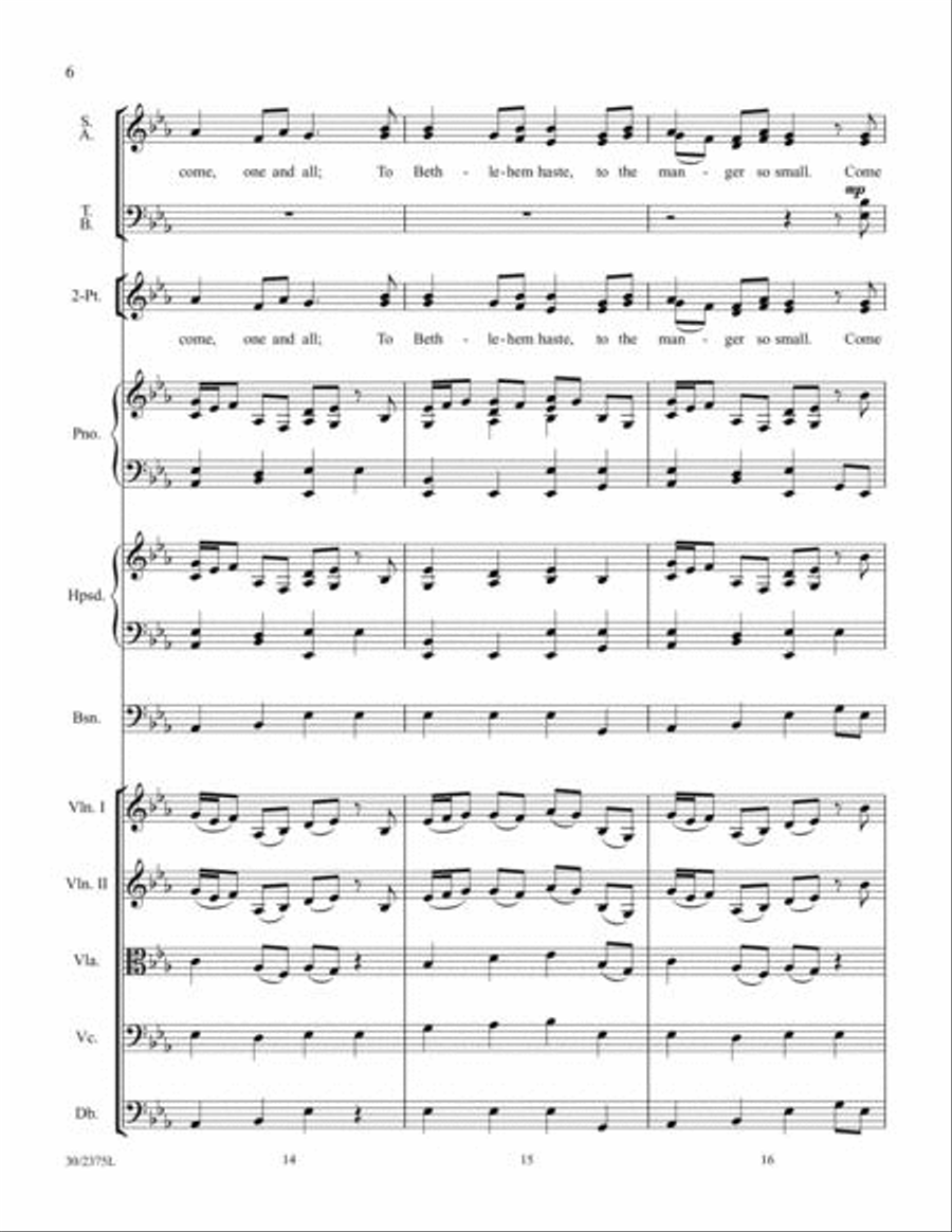 O Come, Little Children - Instrumental Ensemble Score and Parts Choir scores gallery preview page 6